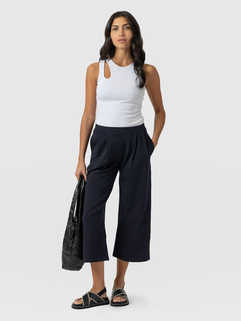 City Culotte Navy - Women's Culottes | Saint + Sofia® USA