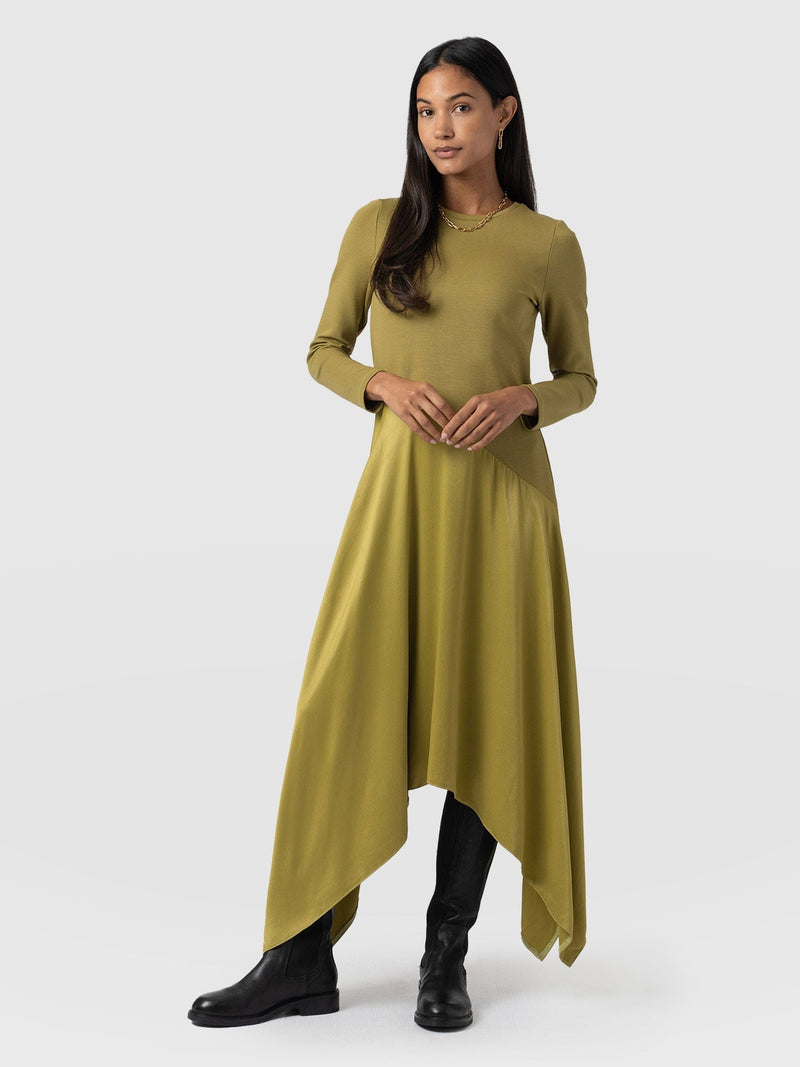 Cleo Asymmetric Dress Olive - Women's Dresses | Saint + Sofia® US