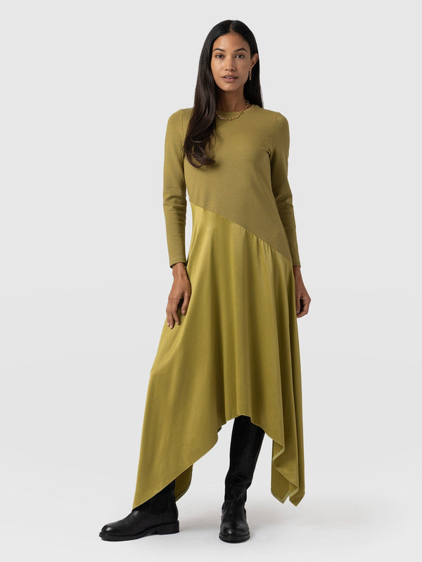 Cleo Asymmetric Dress Olive - Women's Dresses | Saint + Sofia® US