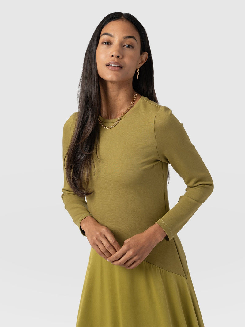 Cleo Asymmetric Dress Olive - Women's Dresses | Saint + Sofia® US