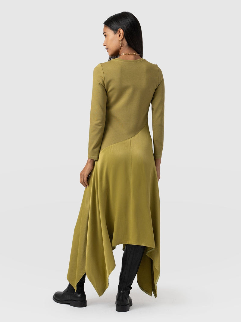 Cleo Asymmetric Dress Olive - Women's Dresses | Saint + Sofia® US