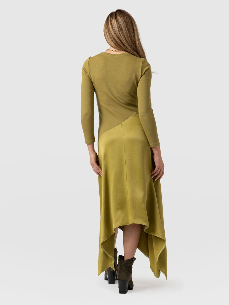 Cleo Asymmetric Dress Olive - Women's Dresses | Saint + Sofia® US