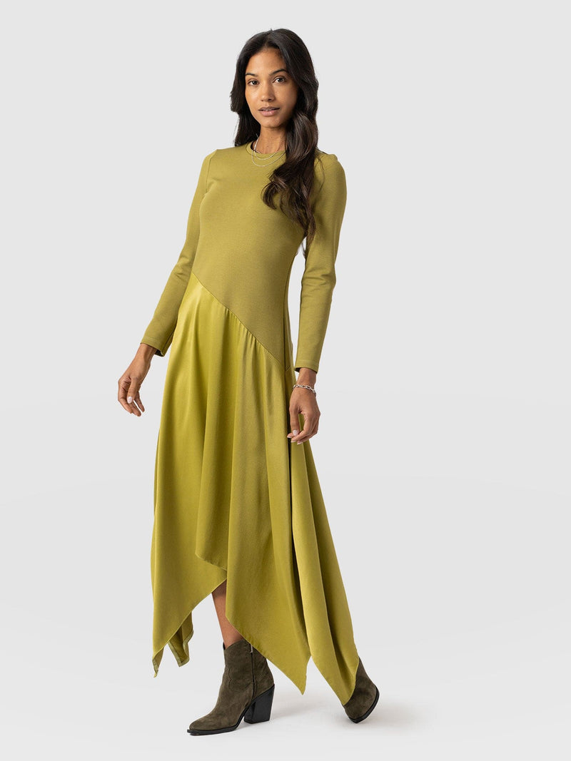 Cleo Asymmetric Dress Olive - Women's Dresses | Saint + Sofia® US