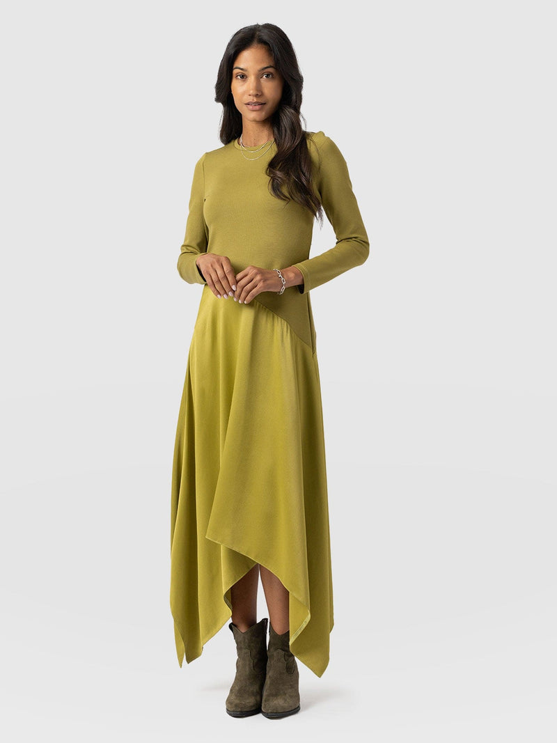 Cleo Asymmetric Dress Olive - Women's Dresses | Saint + Sofia® US