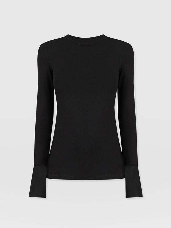 Connie Cuff Tee Black - Women's Tops | Saint + Sofia® US