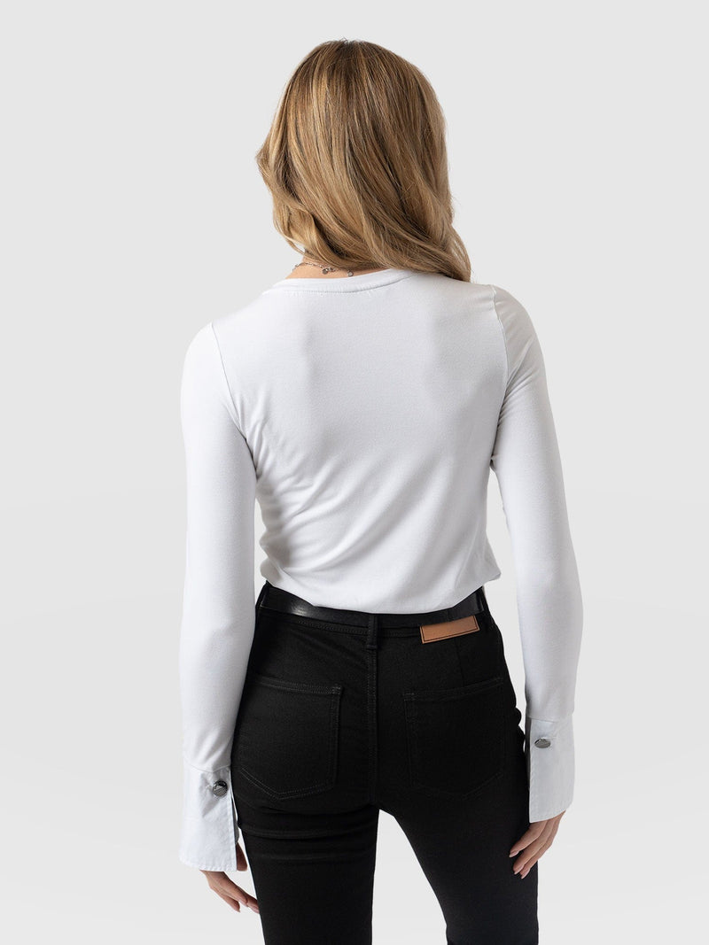 Connie Cuff Tee White - Women's Tops | Saint + Sofia® US