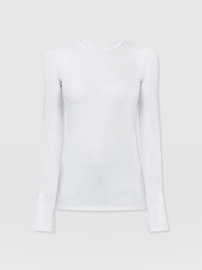 Connie Cuff Tee White - Women's Tops | Saint + Sofia® US