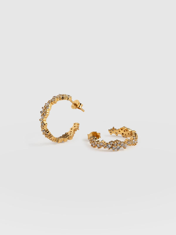 Constellation Cluster Hoop Earrings Gold - Women's Jewellery | Saint + Sofia® USA