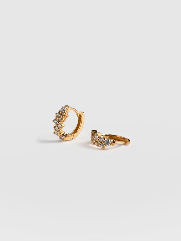 Constellation Cluster Huggie Earrings Gold - Women's Jewellery | Saint + Sofia® USA