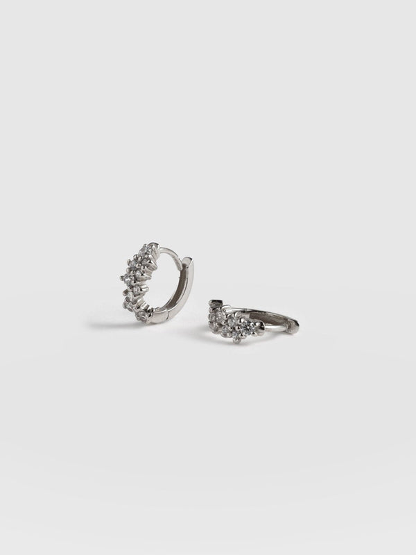 Constellation Cluster Huggie Earrings Silver - Women's Jewellery | Saint + Sofia® USA