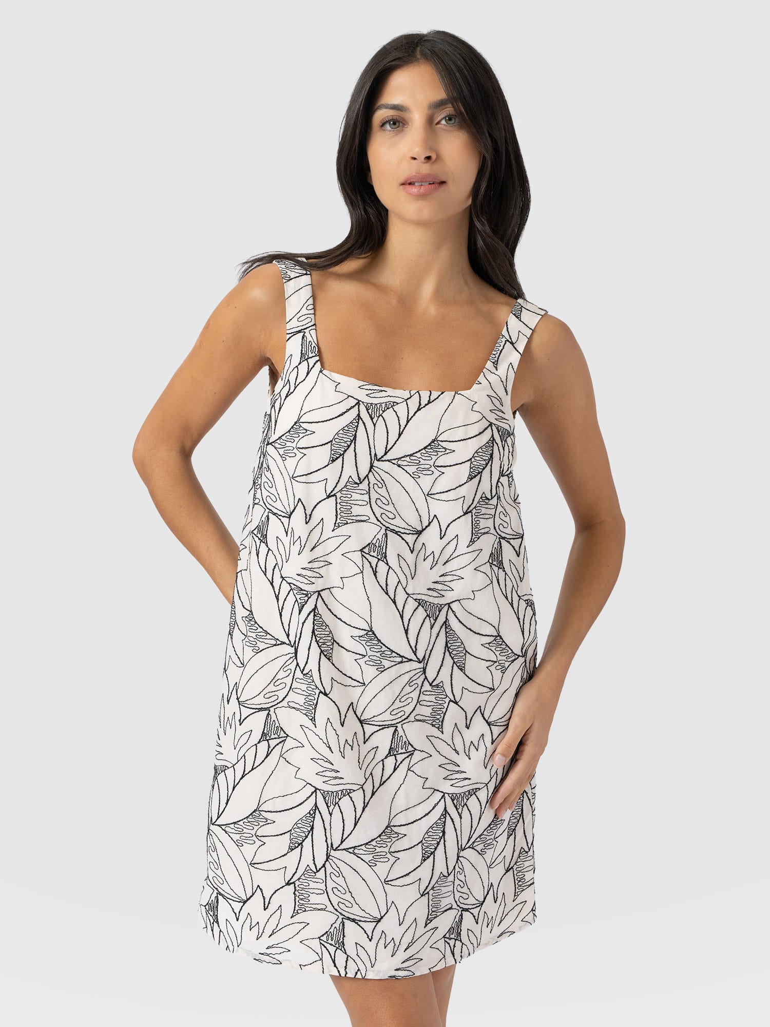 Corinne Cami Dress - Cream Embroidered - Women's Dresses | Saint + Sofia® USA