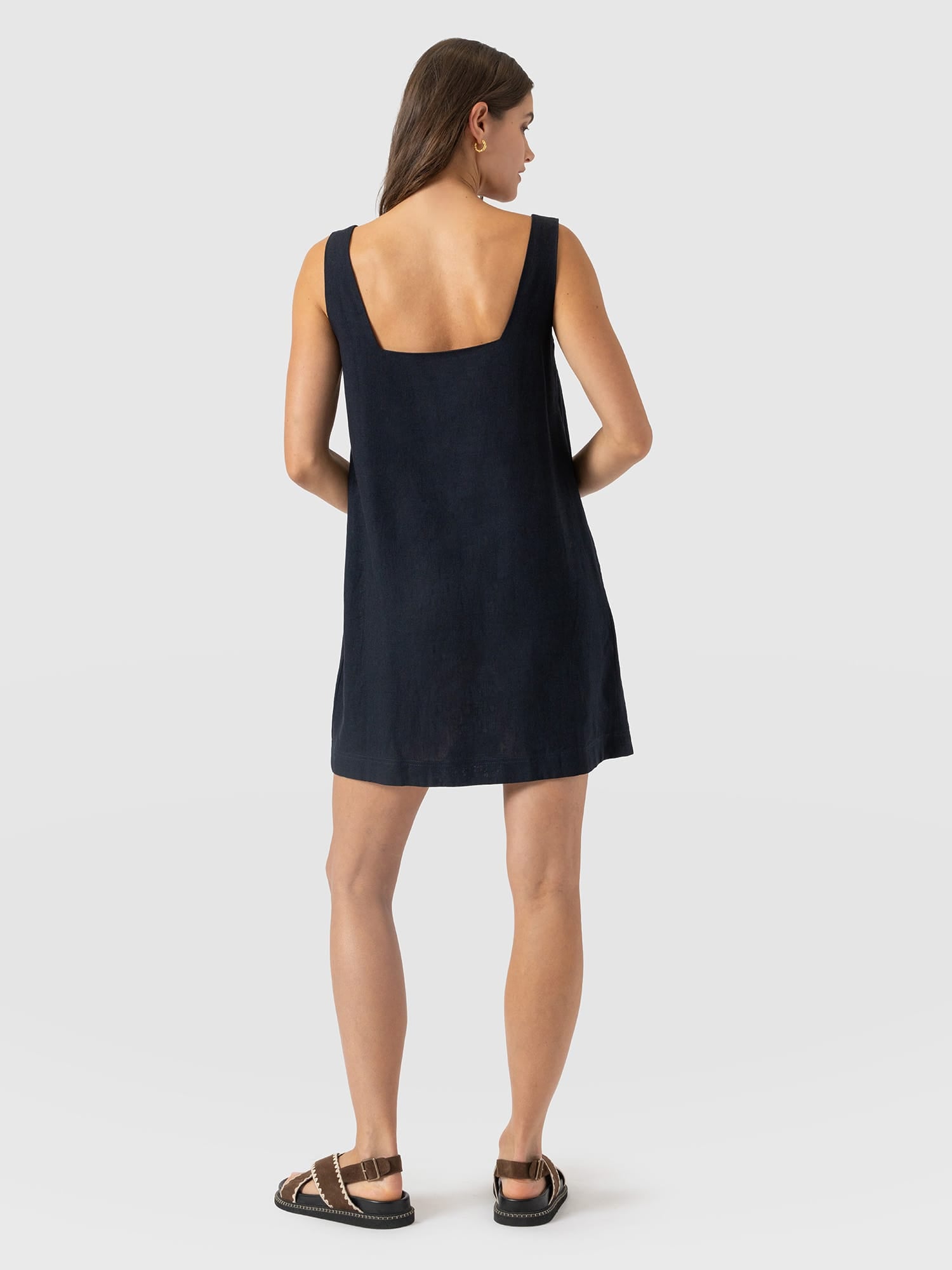 Corinne Linen Cami Dress - Navy - Women's Dresses | Saint and Sofia® USA
