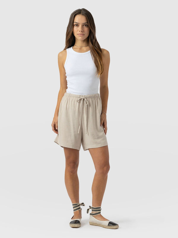 Corinne Short Oatmeal - Women's Shorts | Saint + Sofia® USA