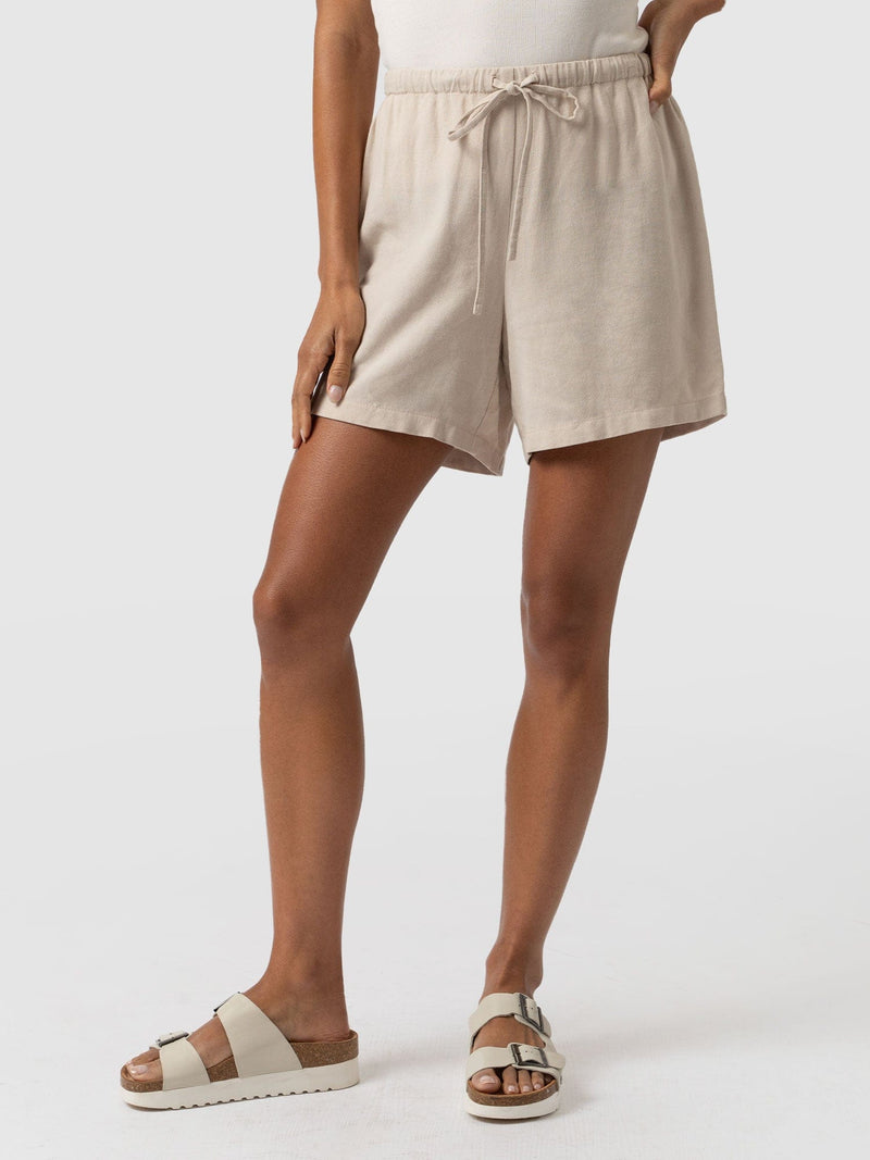 Corinne Short Oatmeal - Women's Shorts | Saint + Sofia® USA