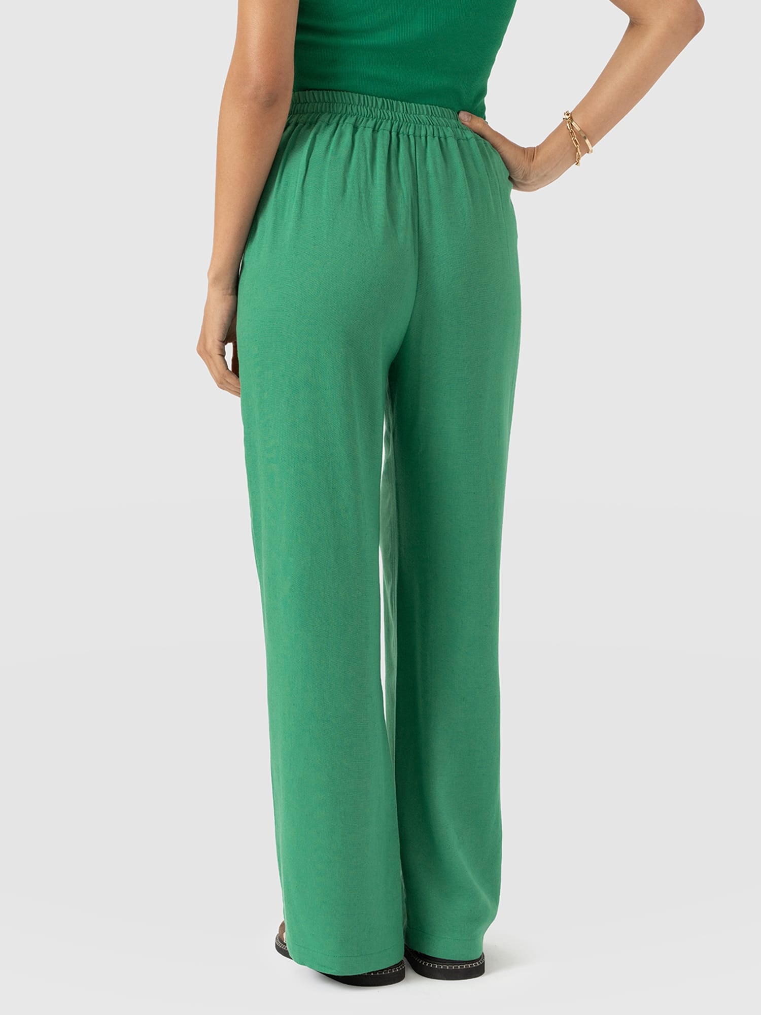 Corinne Wide Leg Linen Pant - Green - Women's Pants | Saint + Sofia® USA