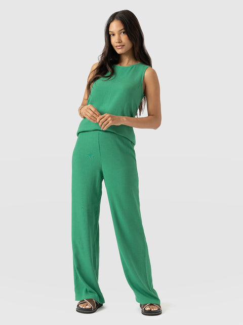 Corinne Wide Leg Linen Pant - Green - Women's Pants | Saint + Sofia® USA