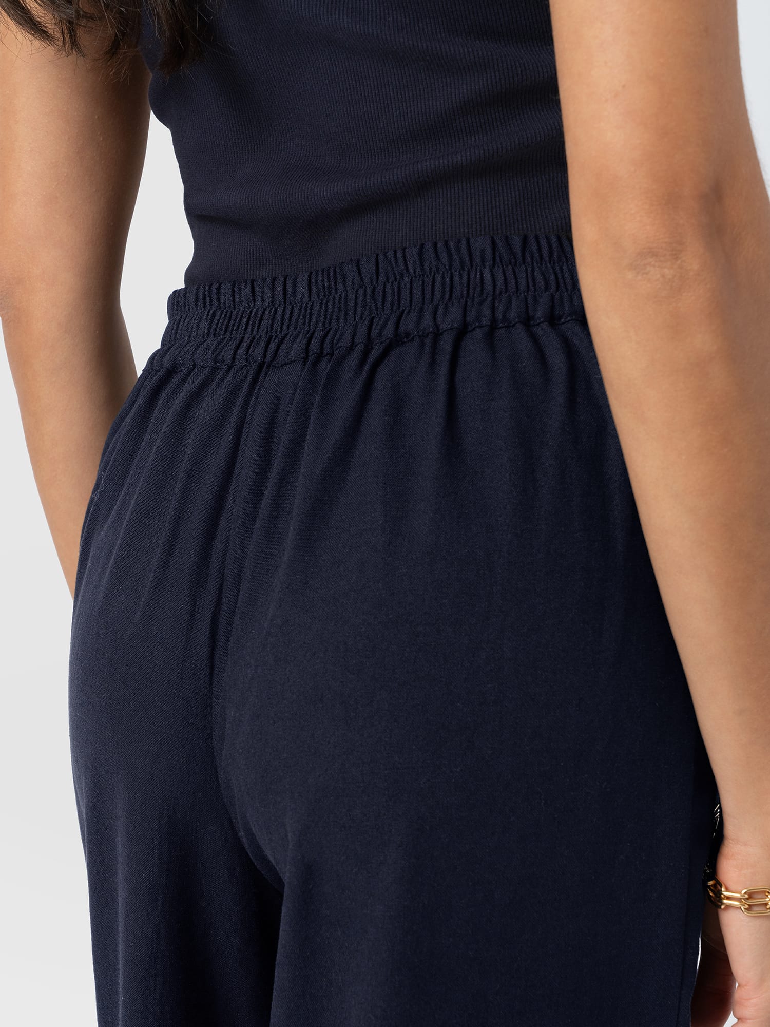 Corinne Wide Leg Linen Pant - Navy - Women's Pants | Saint + Sofia® USA