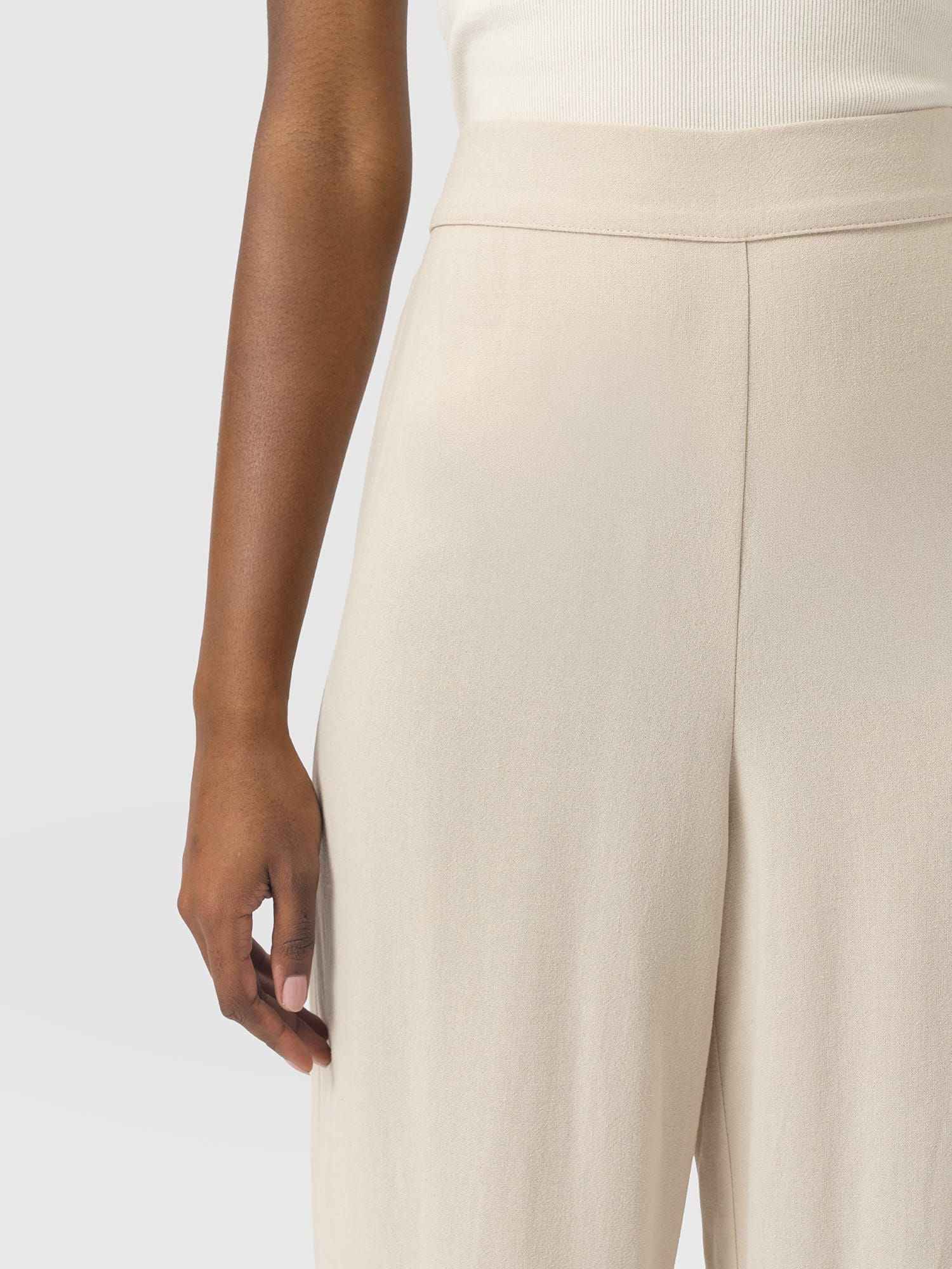 Corinne Wide Leg Linen Pant - Oatmeal - Women's Pants | Saint and Sofia® USA