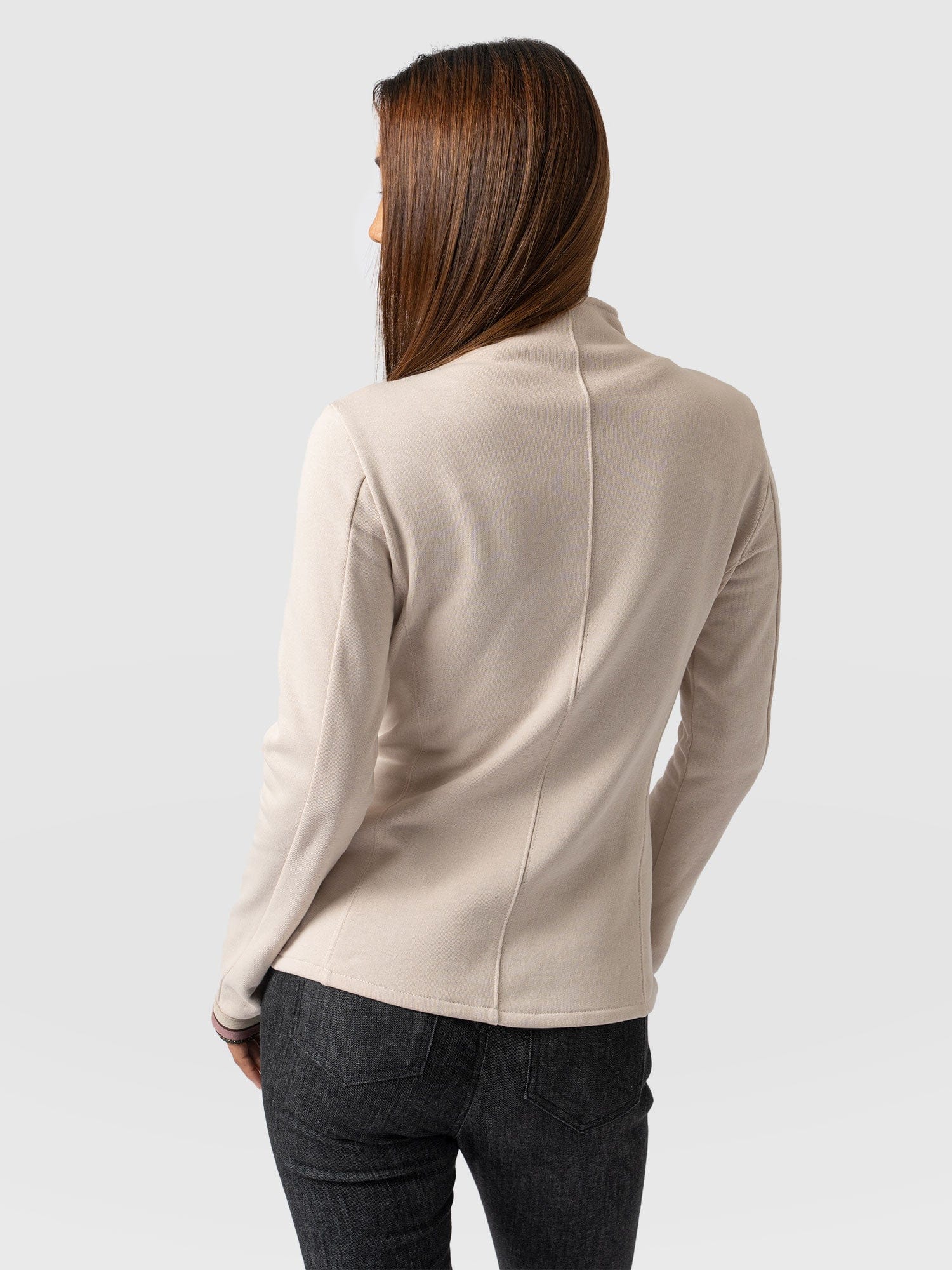 Cotton Biker Jacket Light Beige with Gold Lurex Tape - Women's Jackets | Saint + Sofia® USA