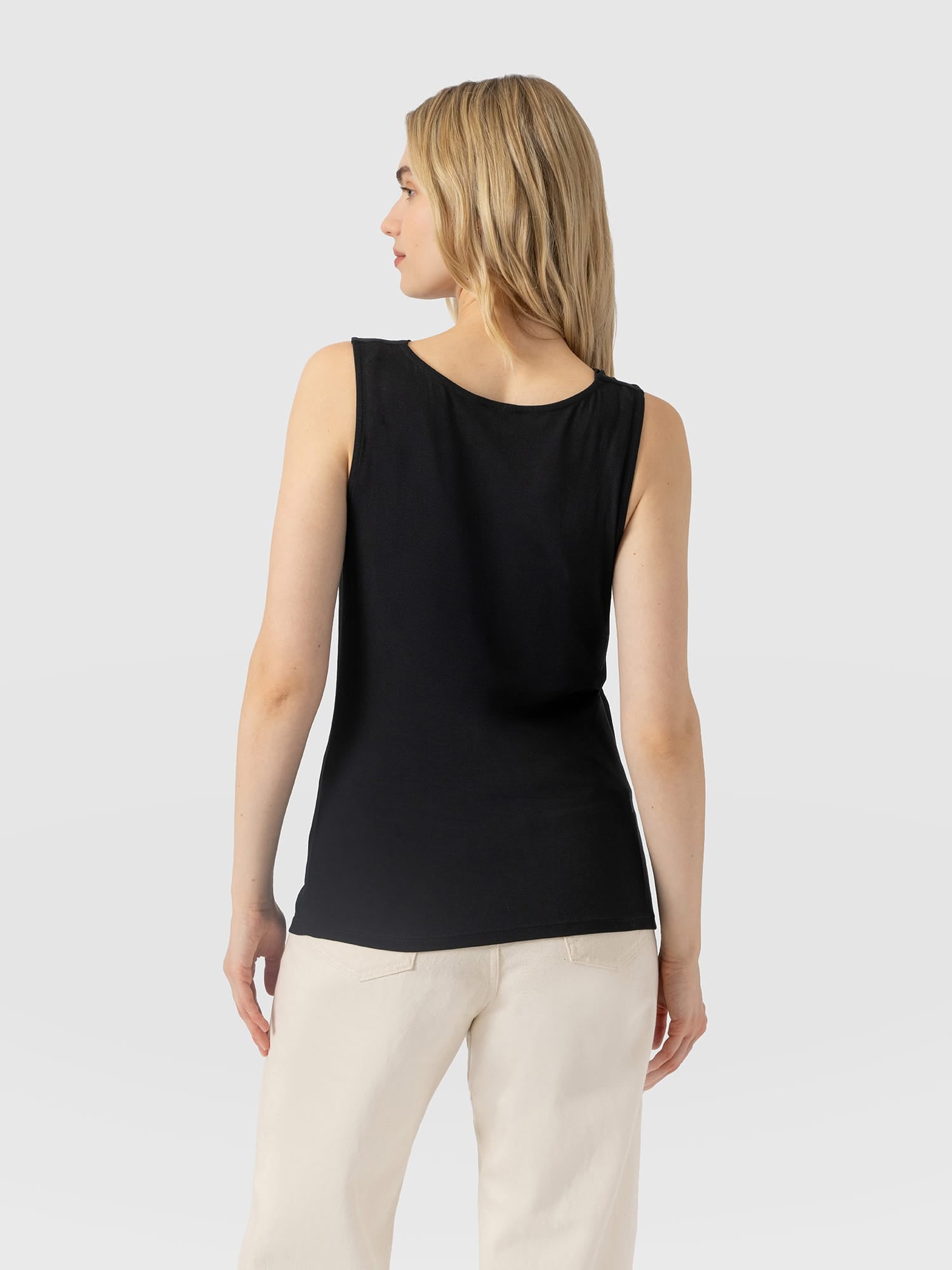 Cowl Neck Cami Black - Women's T-Shirts | Saint and Sofia® USA