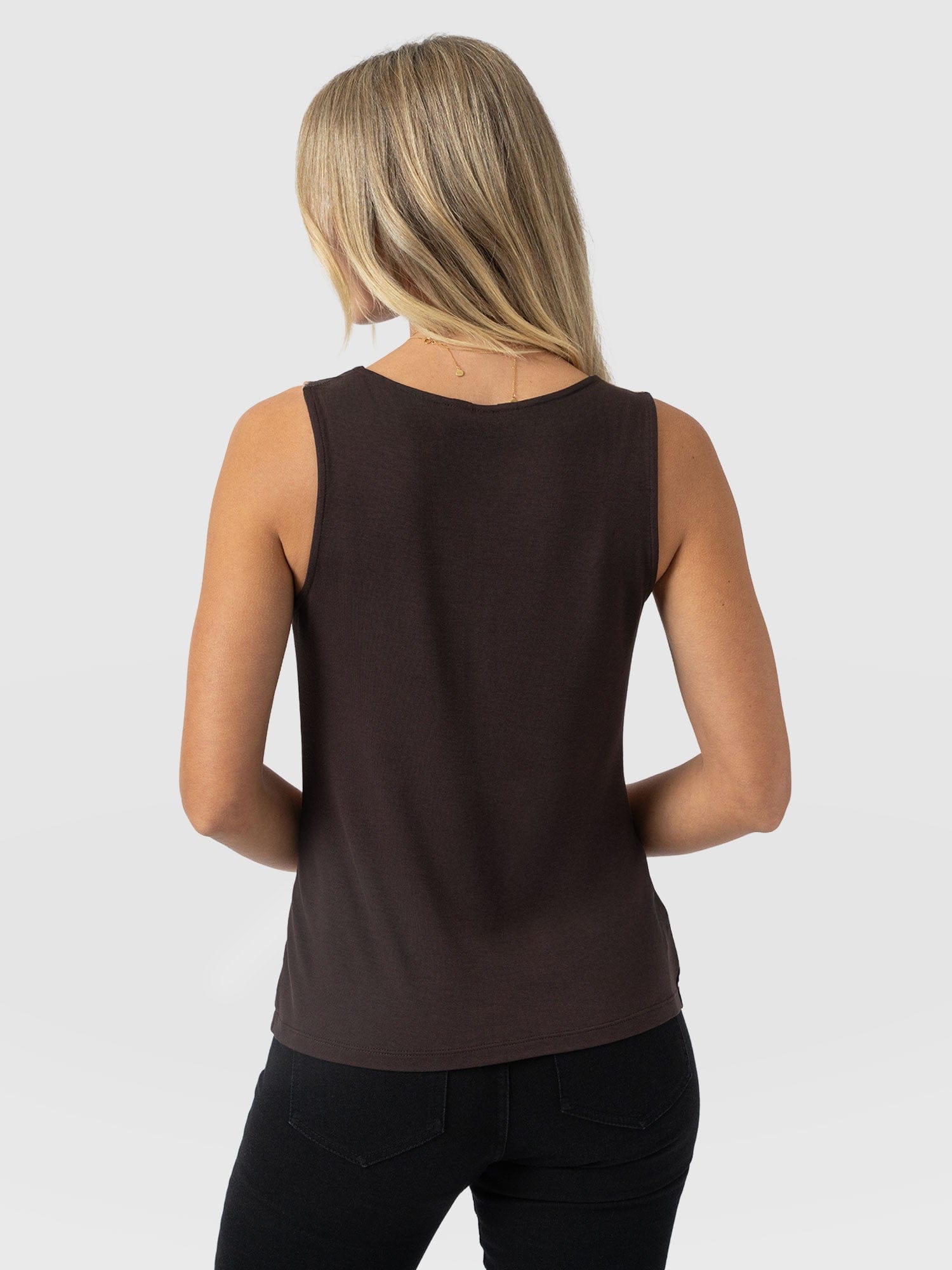Cowl Neck Cami - Brown Floral - Women's T-shirts | Saint + Sofia® USA