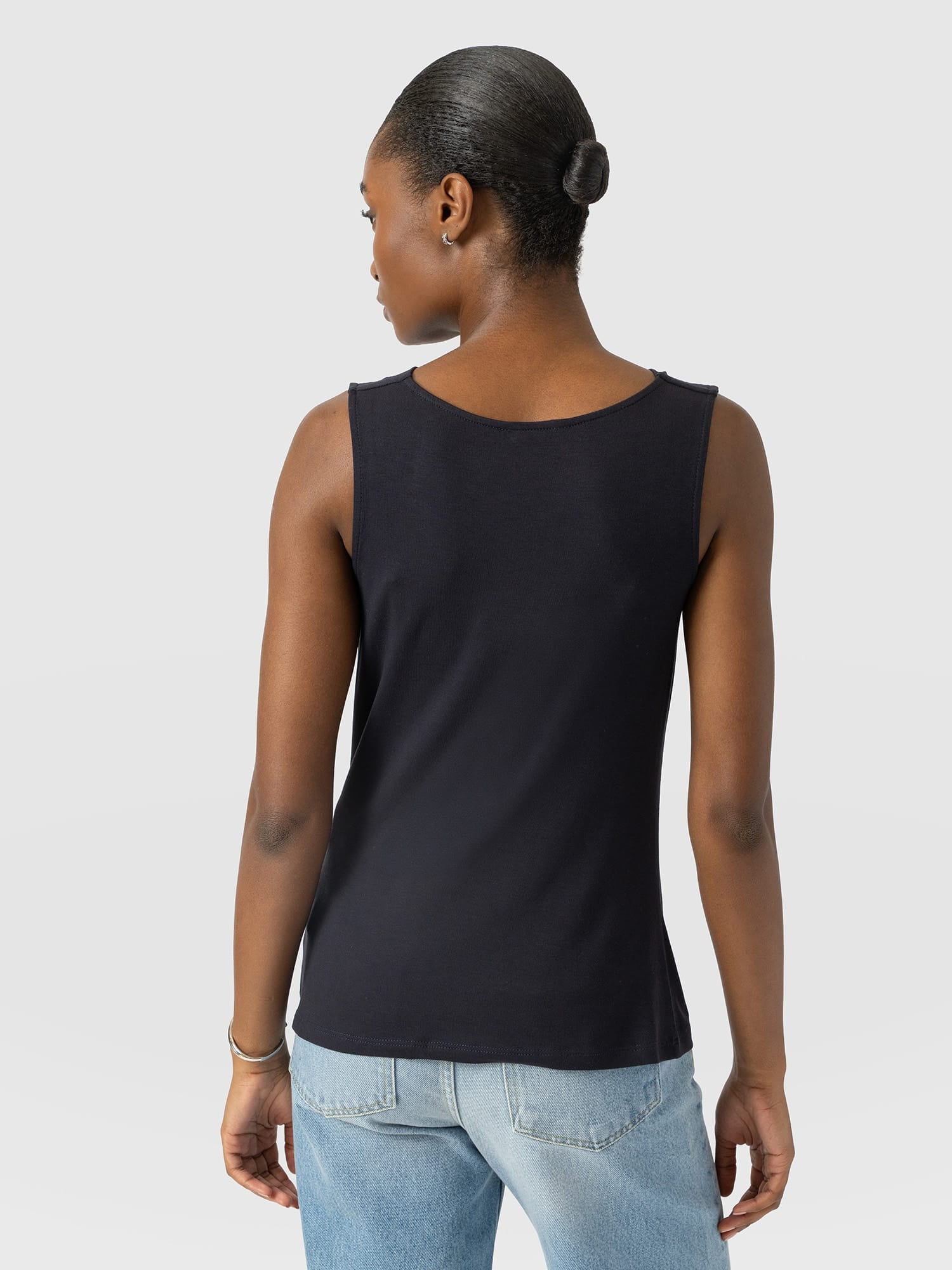 Cowl Neck Cami Navy - Women's T-Shirts | Saint and Sofia® USA