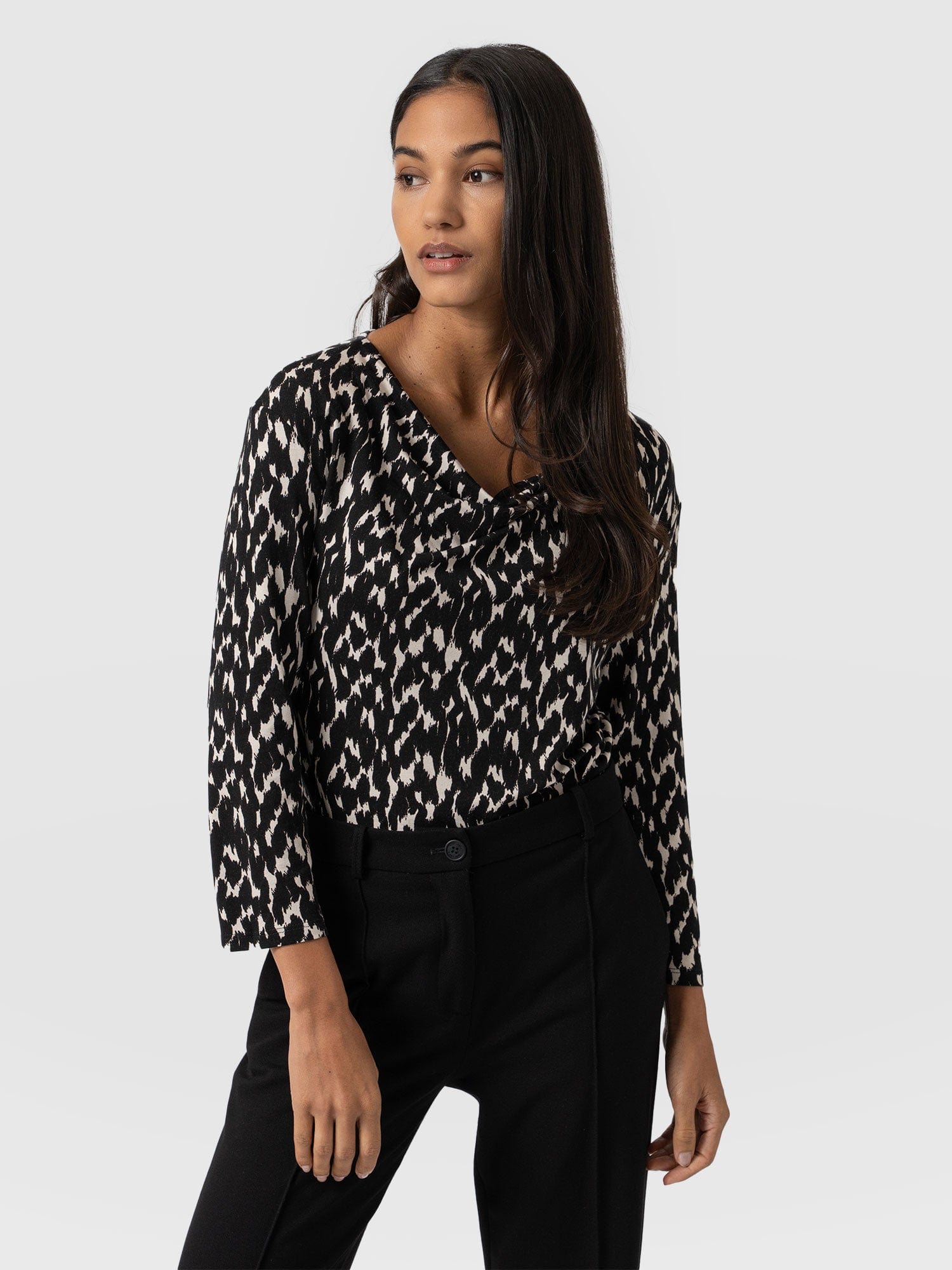 Cowl Neck Tee Eden Long Sleeve - Women's T-Shirts | Saint + Sofia® USA