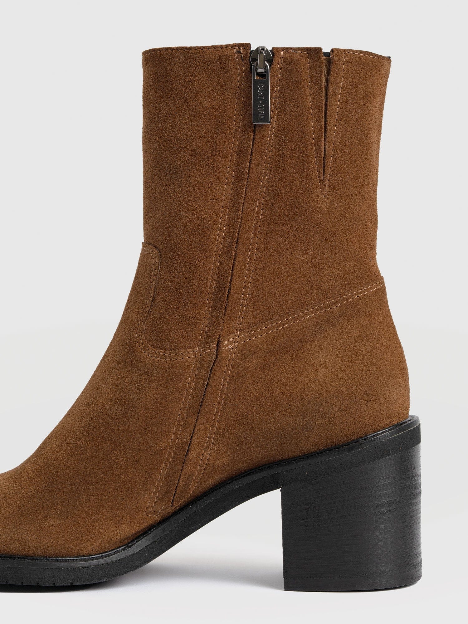 Dakota Ankle Boot - Camel Suede - Women's Shoes | Saint + Sofia® USA