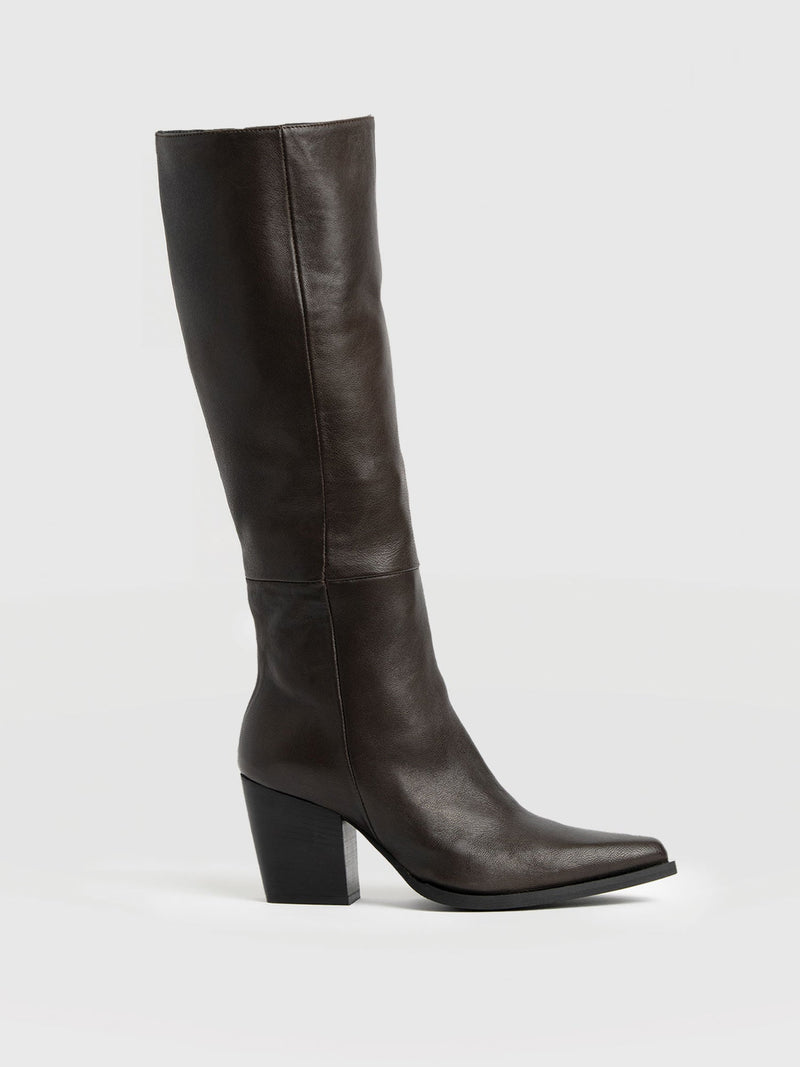 Dallas Knee High Boot - Chocolate - Women's Shoes | Saint + Sofia® USA ...
