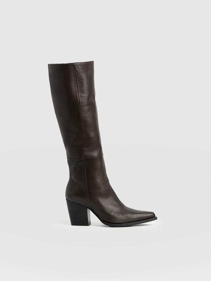 Dallas Knee High Boot - Chocolate - Women's Shoes | Saint + Sofia® USA