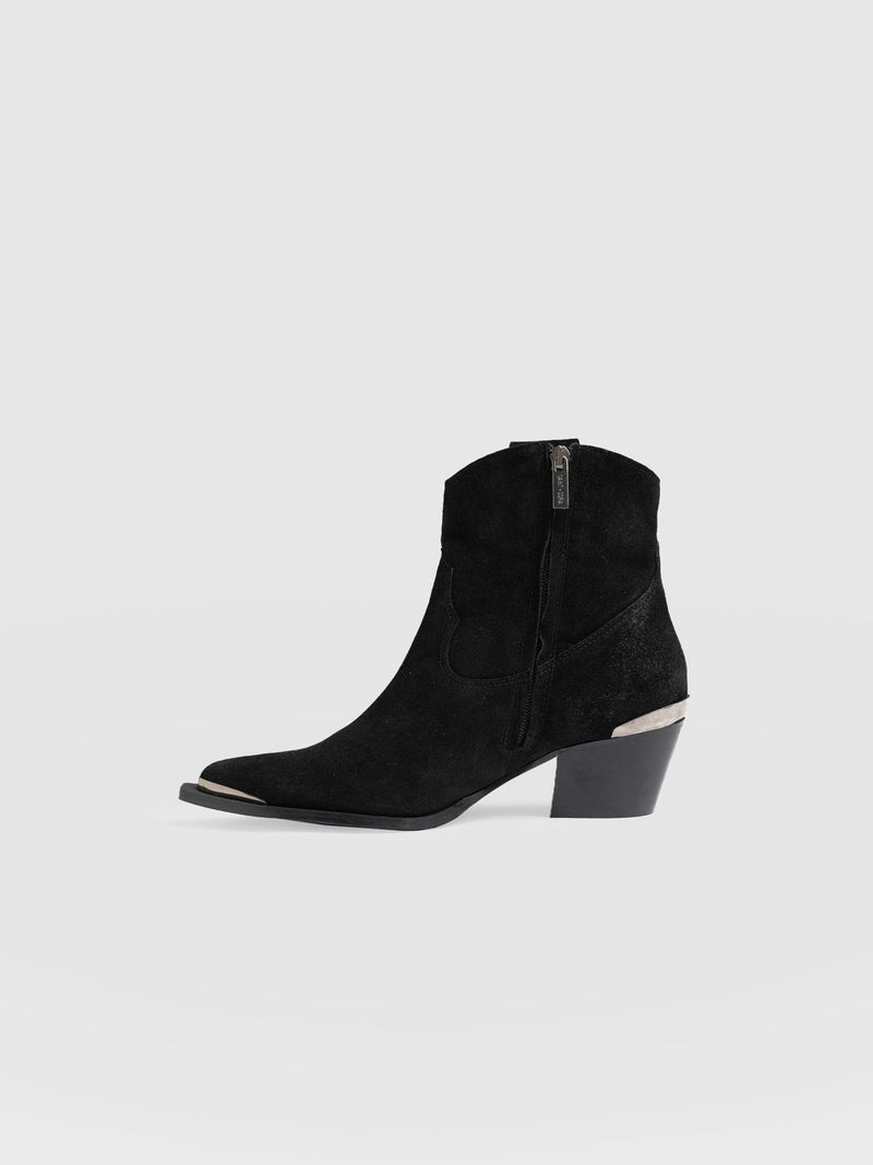 Dallas Metal Boot Black - Women's Leather Boots | Saint + Sofia® US