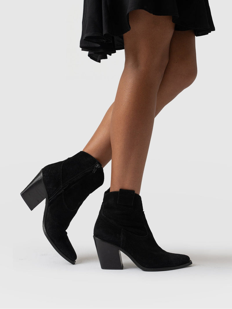 Dallas Mid Boot Black - Women's Leather Boots | Saint + Sofia® USA