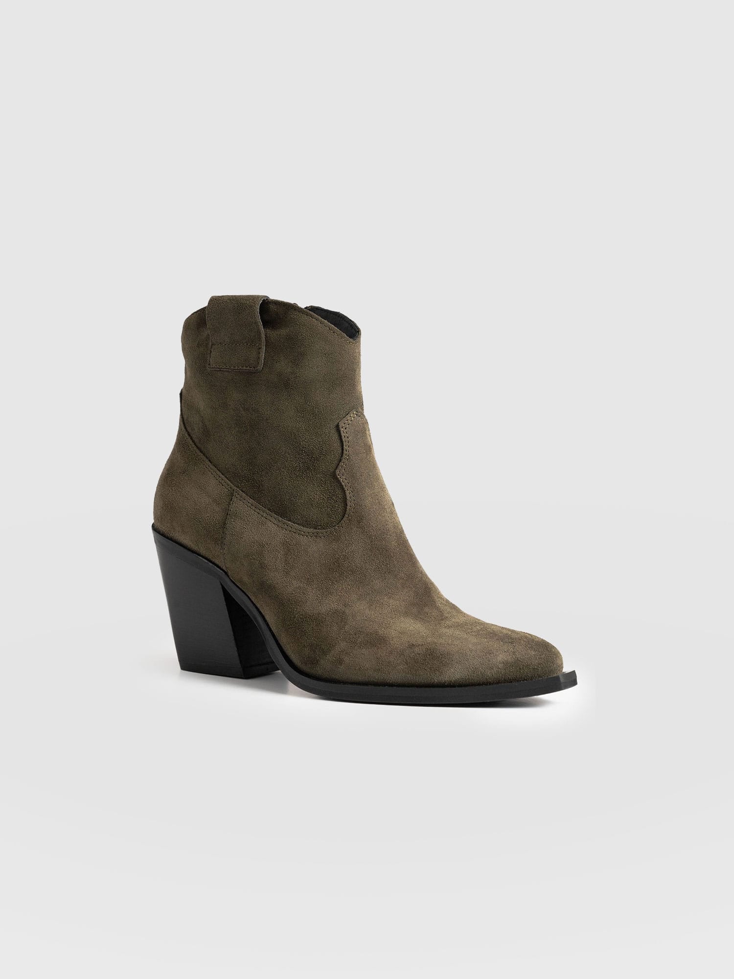 Dallas Mid Boot Khaki - Women's Leather Boots | Saint + Sofia® US
