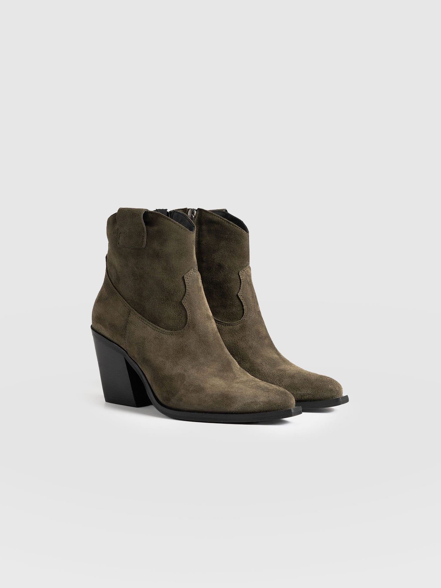 Dallas Mid Boot Khaki - Women's Leather Boots | Saint + Sofia® US