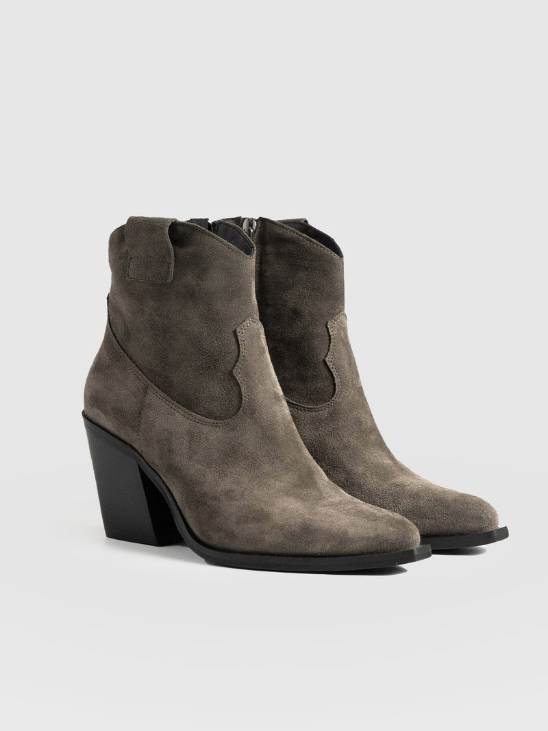 Dallas Mid Boot Taupe - Women's Leather Boots | Saint + Sofia® US