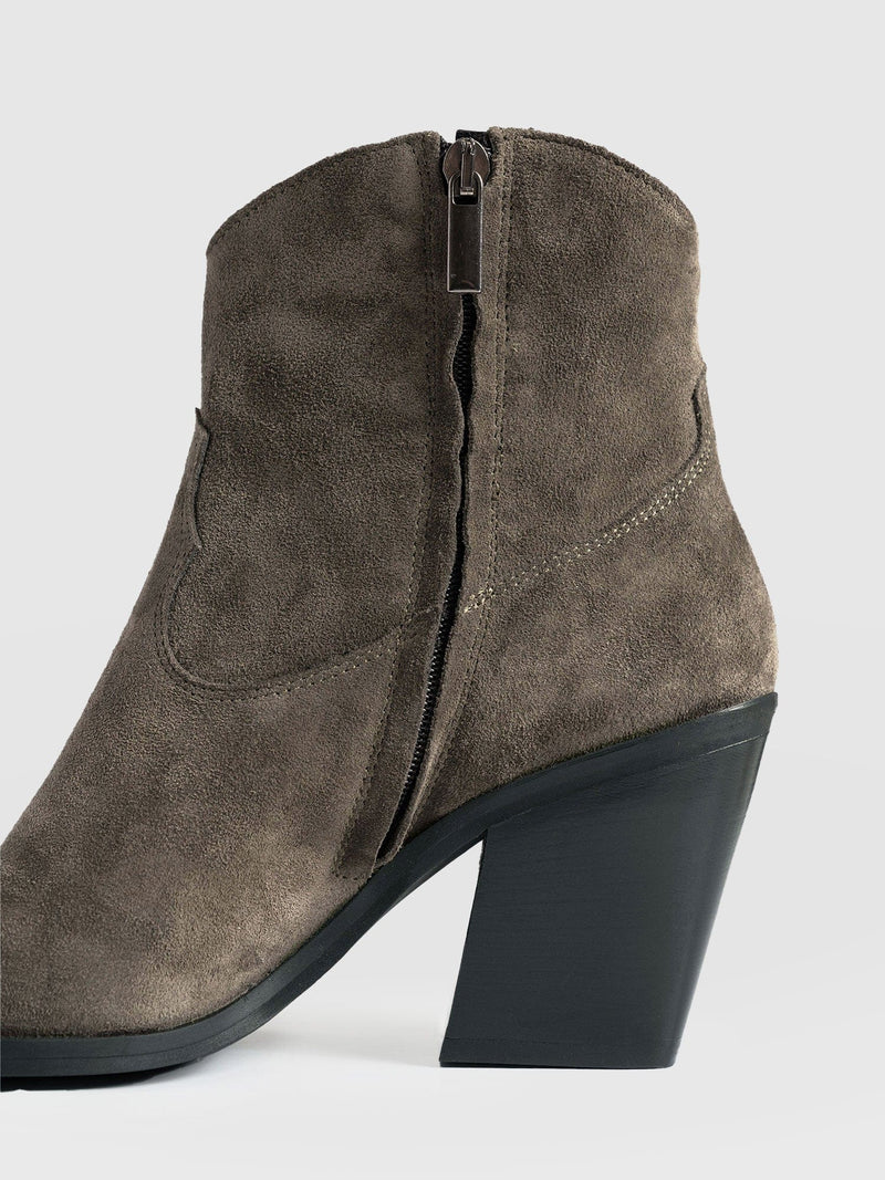 Dallas Mid Boot Taupe - Women's Leather Boots | Saint + Sofia® US