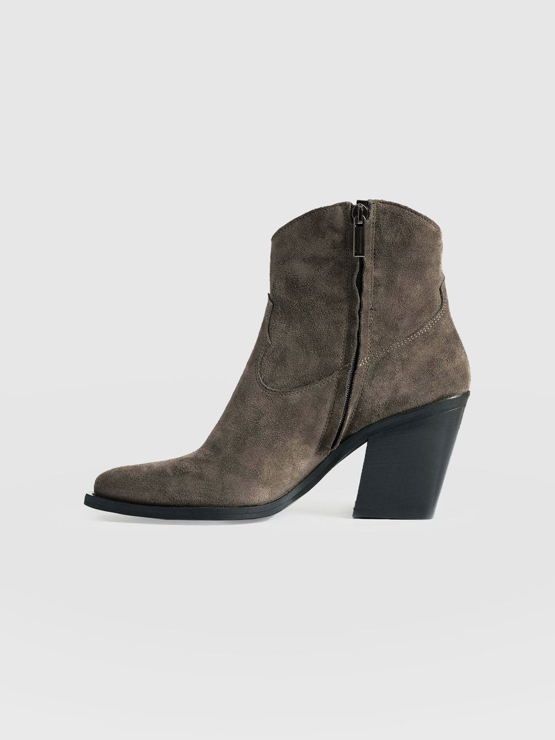 Dallas Mid Boot Taupe - Women's Leather Boots | Saint + Sofia® US