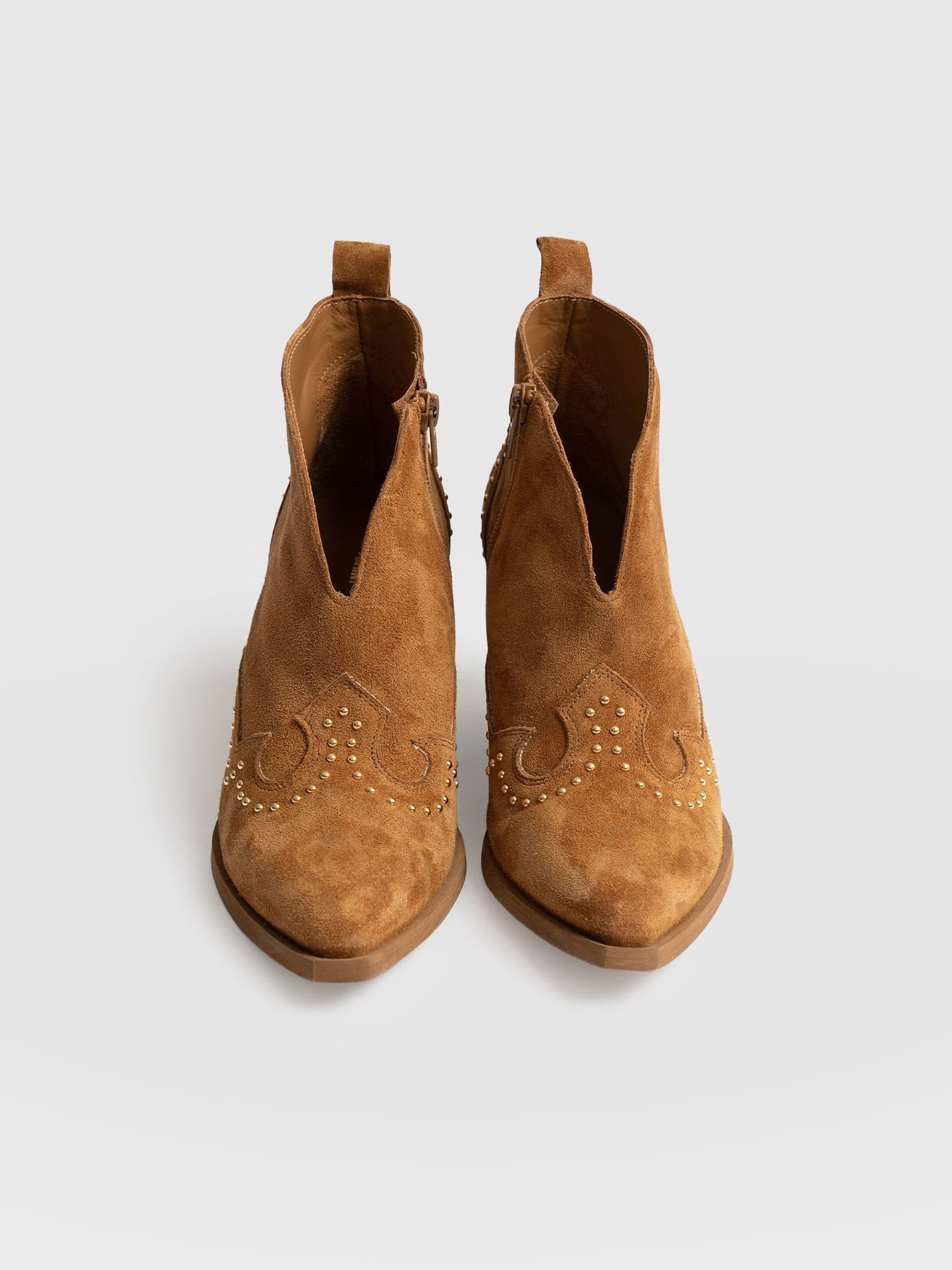 Dallas Studded Ankle Boot Tan - Women's Leather Boots | Saint + Sofia® USA