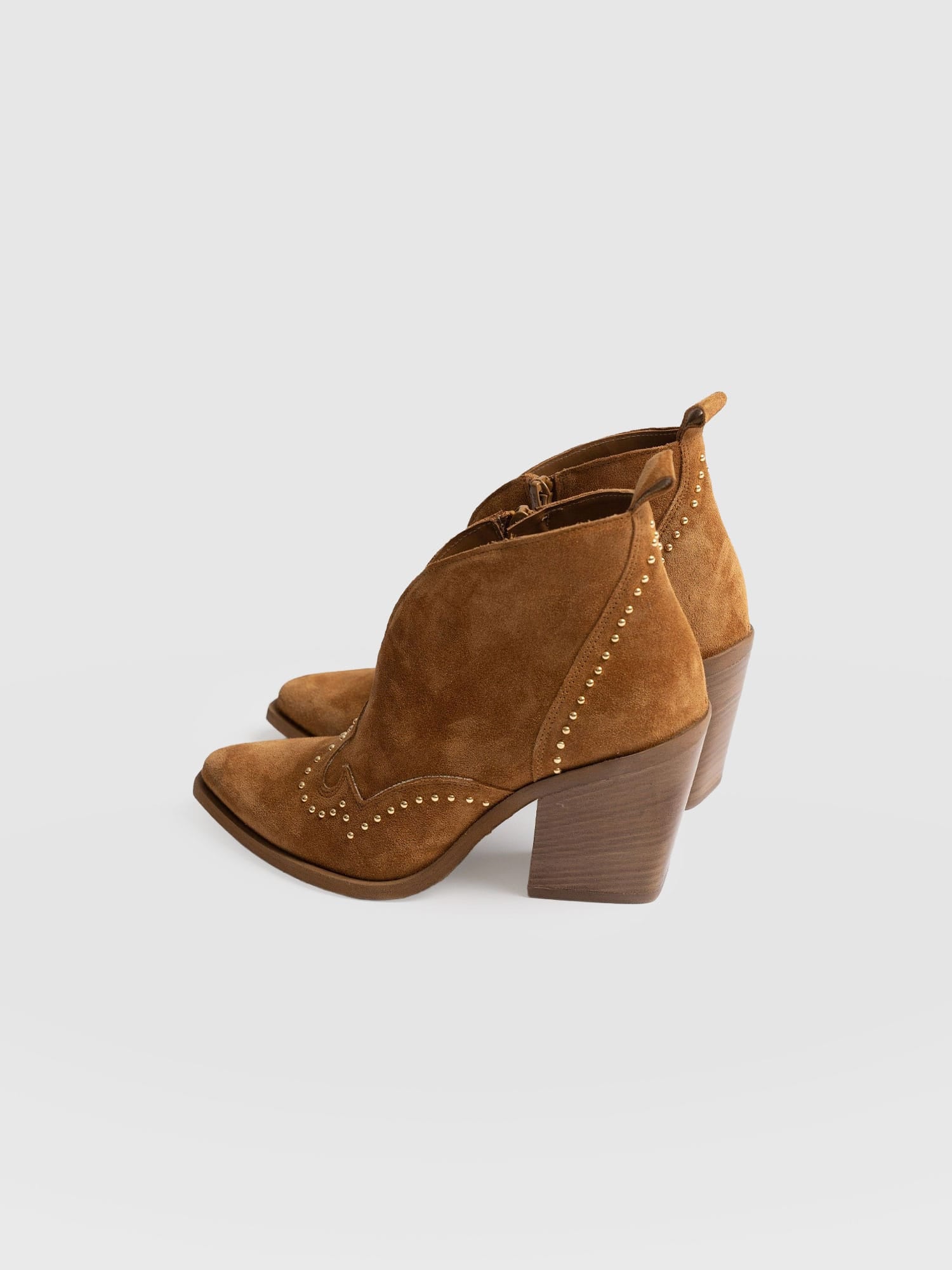 Dallas Studded Ankle Boot Tan - Women's Leather Boots | Saint + Sofia® USA
