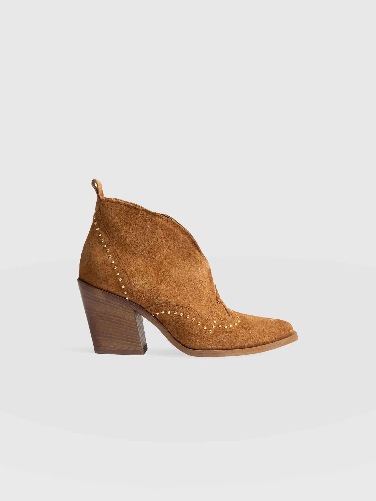 Dallas Studded Ankle Boot Tan - Women's Leather Boots | Saint + Sofia® USA