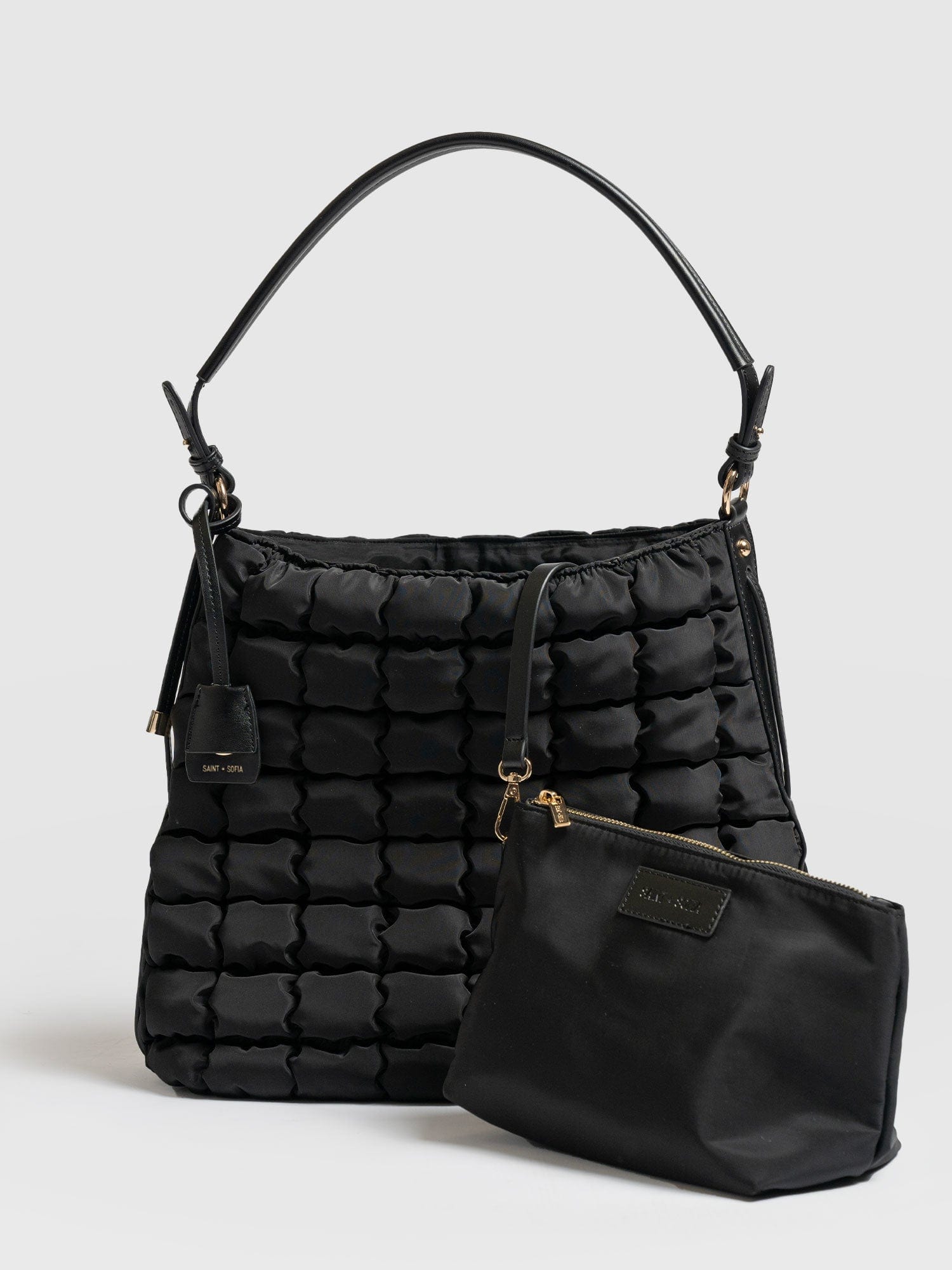 Darcey Puff Tote Bag Black - Women's Tote Bags | Saint + Sofia® USA