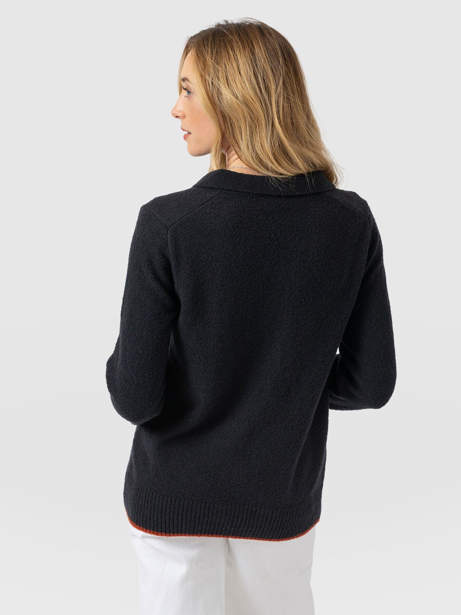 Delphi Polo Knit - Black - Women's T-shirts | Saint + Sofia® USA