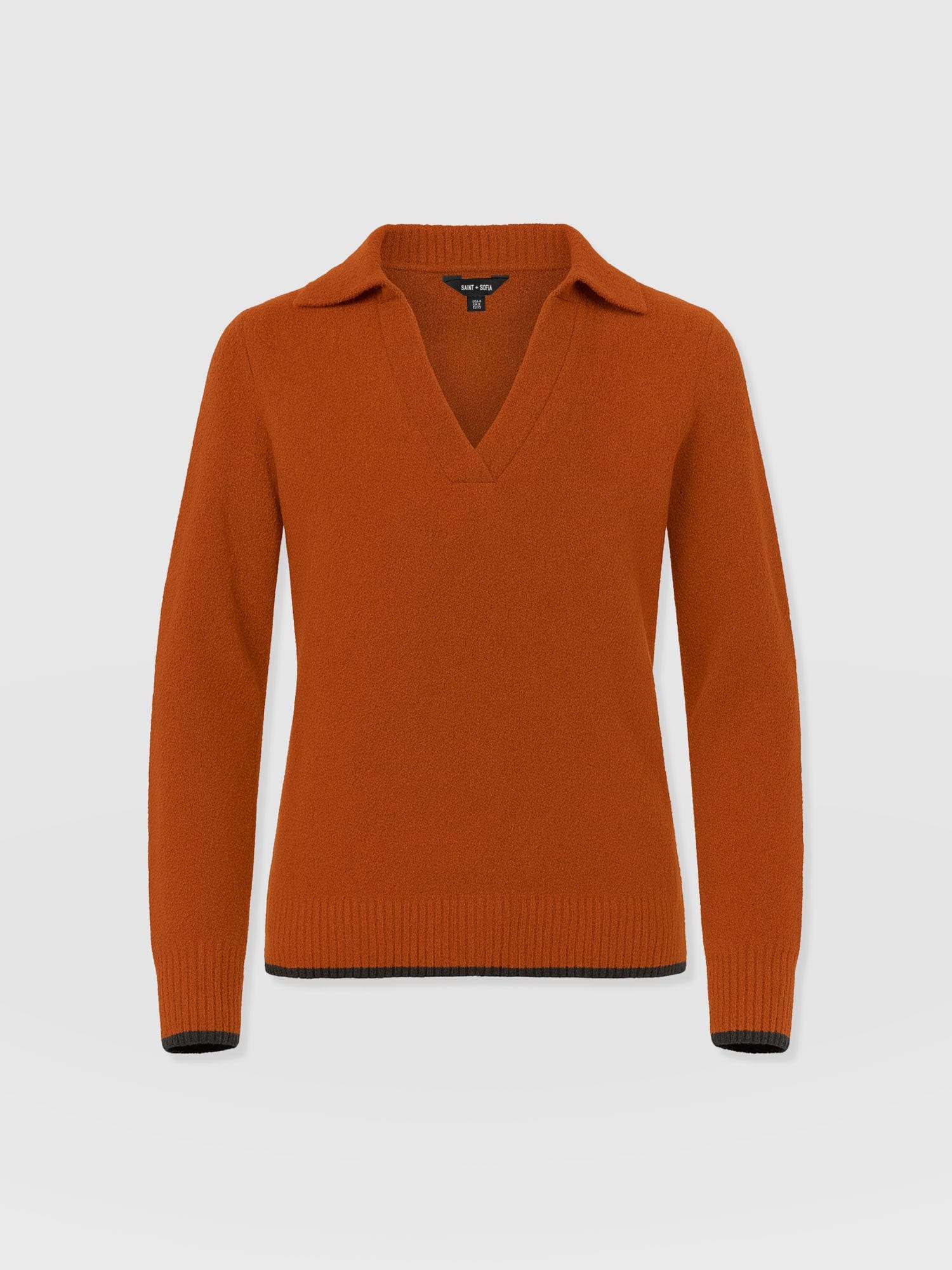 Delphi Polo Knit - Burnt Orange - Women's T-shirts | Saint + Sofia® USA