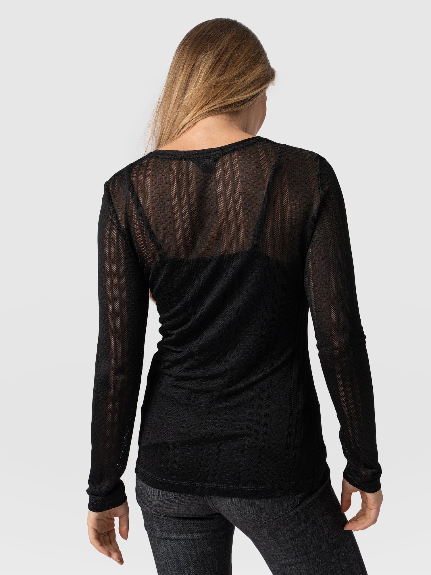 Demi Lace Long Sleeve Tee Black - Women's Tops | Saint + Sofia® US