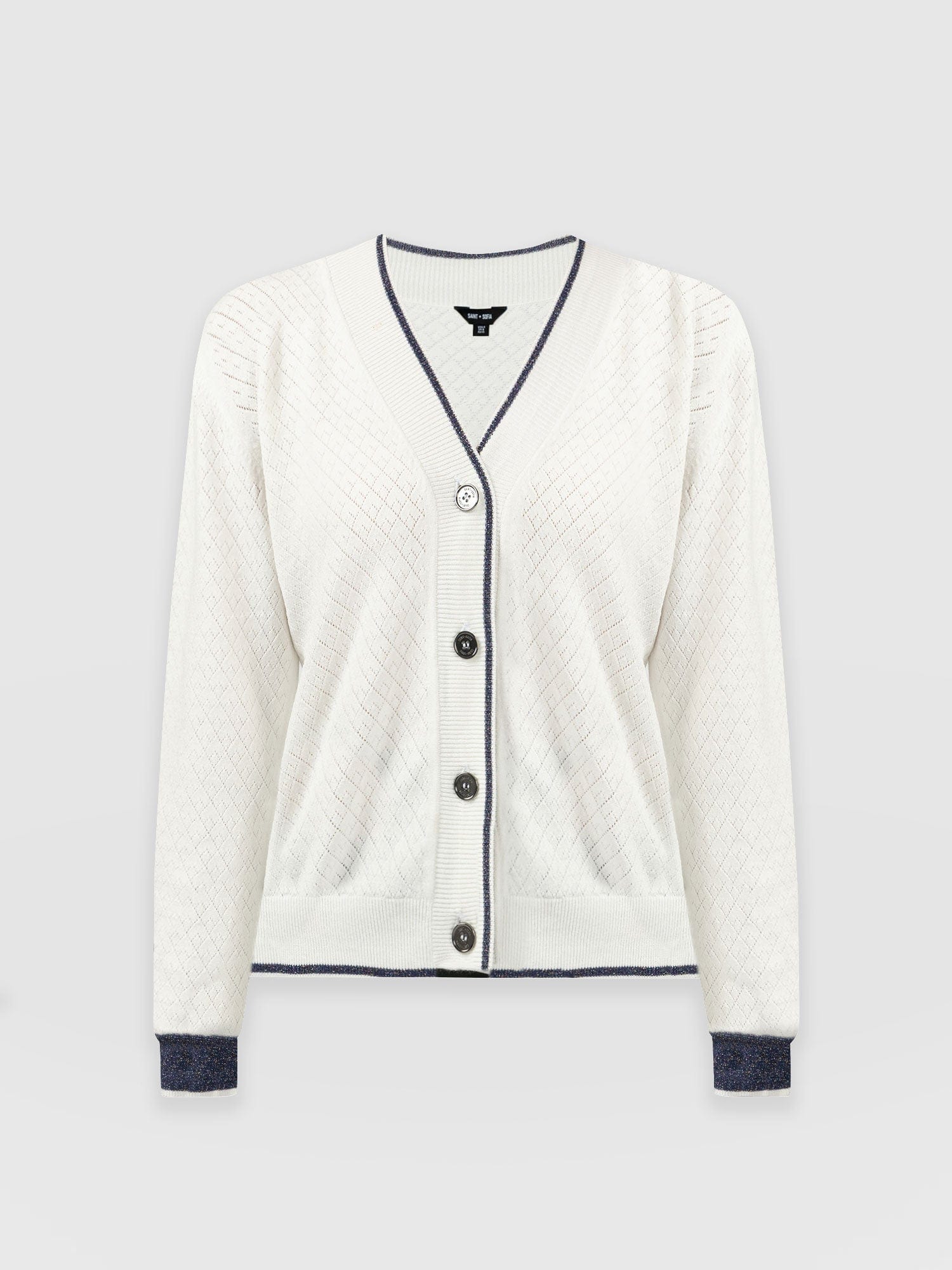 Diamond Knit Cardigan White - Women's Cardigans | Saint + Sofia® USA