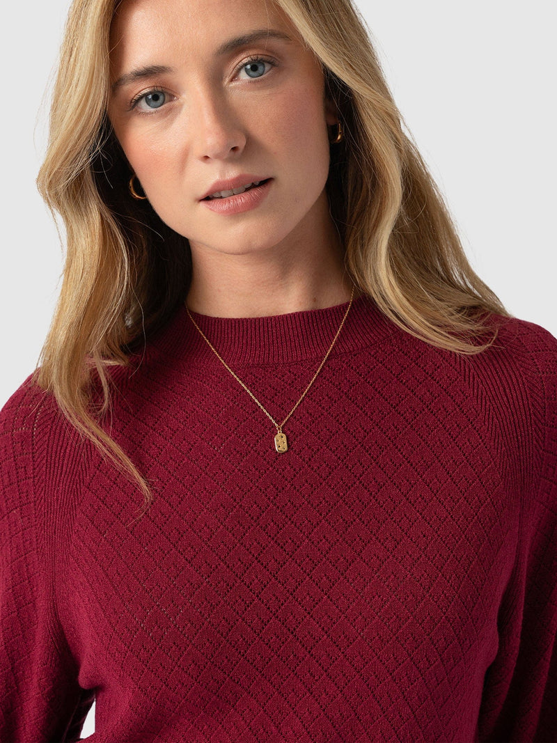 Diamond Knit Sweater Deep Pink - Women's Sweaters | Saint + Sofia® US