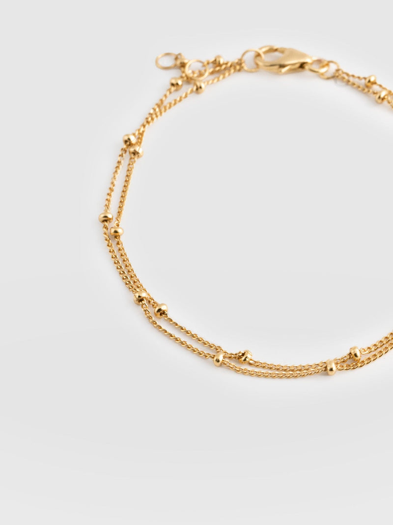Double Ball Chain Bracelet Gold - Women's Jewellery | Saint + Sofia® USA