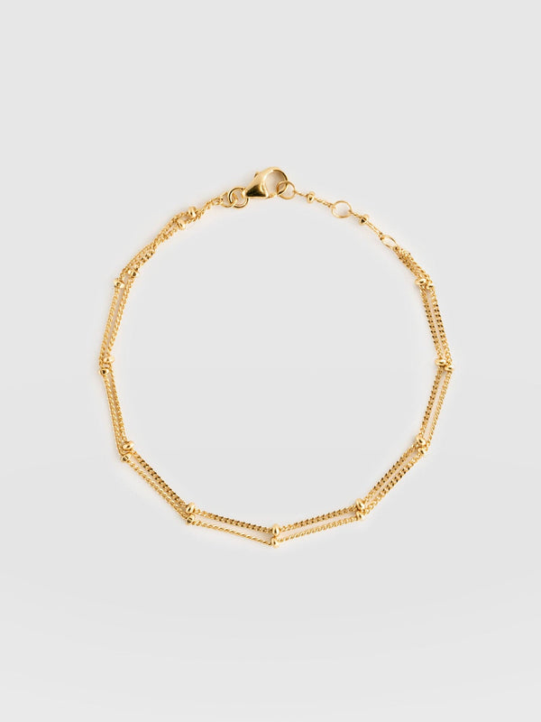 Double Ball Chain Bracelet Gold - Women's Jewellery | Saint + Sofia® USA