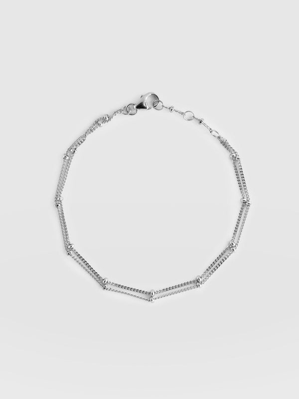 Double Ball Chain Bracelet Silver - Women's Jewellery | Saint + Sofia® USA