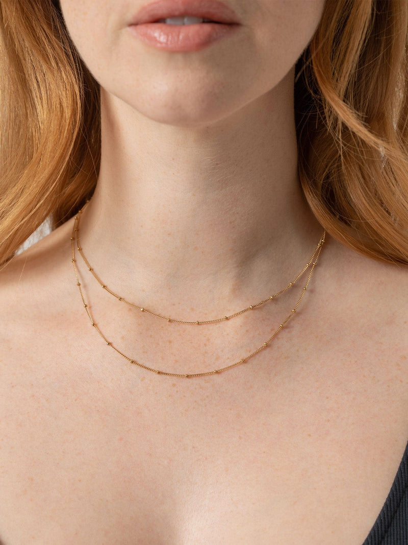 Double Ball Chain Necklace Gold - Women's Jewellery | Saint + Sofia® USA